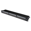 Панель коммутационная кат.5е, STP, 19", 1U, 24хRJ45, 568A/В, черный