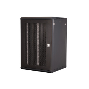 Шкаф 19" телекоммуникационный настенный, 18U 901х600х600 мм, дверь перфорация, черный