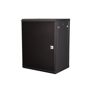 Шкаф 19" телекоммуникационный настенный, 15U 769х600х450 мм, дверь металл, черный