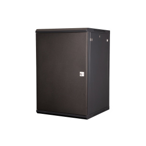 Шкаф 19" телекоммуникационный настенный, 18U 901х600х600 мм, дверь металл, черный