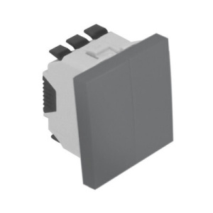 Двухклавишный выключатель - 2 модуля, алюминий (45061 SAL)