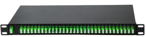 Оптическая панель, 19'' 1U фиксированная, PLC 2 × 32, 2 сплиттера, разъемы LC/APC