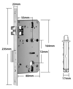 Врезной замок 4585 для дверей с электронным замком