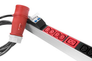 Верт блок розеток Rem-3x32, 3 фазы 32A, 6 авт, инд, 24 C13, 6 C19, 1420 мм, вх IEC 309, шнур 3 м