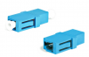Hyperline FA-P00Z-LC/LC-N/WH-BL Оптический проходной адаптер LC-LC, SM, simplex, корпус пластиковый, синий, белые колпачки