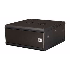 Шкаф 19" телекоммуникационный настенный, 4U 280х600х600 мм, дверь металл, черный