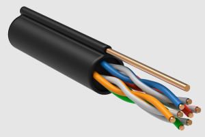  Витая пара U/UTP кат.5E 4х2х24AWG LDPE трос 1,2мм (305м)