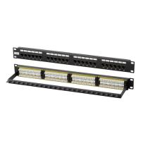 Патч-панель 19, 1U, 24 порта RJ-45, категория 6, Dual IDC (задний кабельный организатор в комплекте)