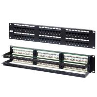 Hyperline PP2-19-48-8P8C-C6-110 Патч-панель 19, 2U, 48 портов RJ-45, категория 6, Dual IDC (задний кабельный организатор в комплекте)