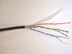 Кабель Technolink UTP4 cat.5е, одножильный / 305м / Сu / для наружных работ 4x2x0,48 55971