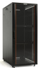 Hyperline TTB-1866-AS-RAL9004 Шкаф напольный 19-дюймовый, 18U, 988x600х600 мм (ВхШхГ), передняя стеклянная дверь со стальными перфорированными боковин