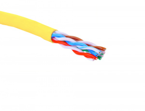 Eurolan Кабель 5е U/UTP, LSZH нг-HFLTxx оболочка, 4 пары 24AWG (0.51мм), коробка 305 м, желтый