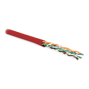 Hyperline UUTP4-C5E-P24-IN-PVC-RD-305 (305 м) Кабель витая пара, неэкранированная U/UTP, категория 5e, 4 пары (24 AWG), многожильный (patсh), PVC, -20