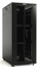 Hyperline TTB-3268-AS-RAL9004 Шкаф напольный 19-дюймовый, 32U, 1610x600х800 мм (ВхШхГ), передняя стеклянная дверь со стальными перфорированными бокови
