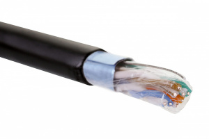 Кабель кат. 5e, F/UTP, 4 пары, 24 AWG, LSZH нг(A)-HFLTx, внешний, черный, коробка 305 м
