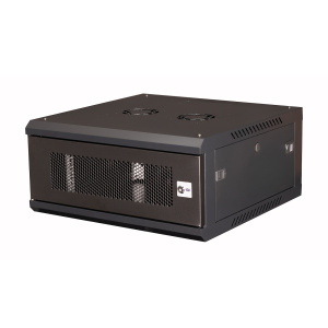 Шкаф 19" телекоммуникационный настенный, 4U 280х600х600 мм, дверь перфорация, черный