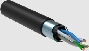  Витая пара F/UTP кат.5E 2х2х24AWG LDPE черный (500м)