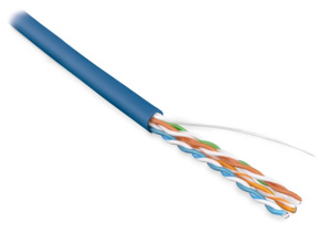 Hyperline UUTP4-C5E-S24-IN-PVC-BL-100 (100 м) Кабель витая пара, неэкранированная U/UTP, категория 5e, 4 пары (24 AWG), одножильный (solid), PVC, -20°