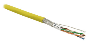 Hyperline SFUTP4-C6-P26-IN-LSZH-YL-500 (500 м) Кабель витая пара, экранированная SF/UTP, категория 6, 4 пары (26 AWG), многожильный (patch), экран - ф