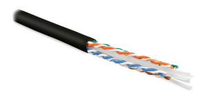 Hyperline UUTP4-C6-S23-IN-LSZH-BK-305 (305 м) Кабель витая пара U/UTP, категория 6, 4 пары (23 AWG), одножильный (solid), с разделителем, LSZH, нг(А)-