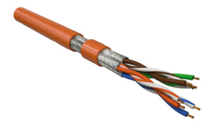 Hyperline UFTP4-C6-P26-IN-LSZH-OR-100 (100 м) Кабель витая пара, экранированная U/FTP, категория 6, 4 пары (26 AWG), многожильный (patch), каждая пара