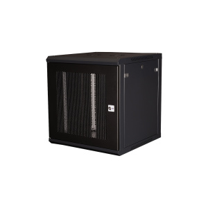 Шкаф 19" телекоммуникационный настенный, 12U 635х600х600 мм, дверь перфорация, черный