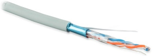 Hyperline FUTP2-C5-S24-IN-LSZH-GY-500 (500 м) Кабель витая пара, экранированная F/UTP, категория 5, 2 пары (24 AWG), одножильный (solid), экран - фоль