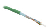 Hyperline FUTP4-C5E-S24-IN-PVC-GN-305 (305 м) Кабель витая пара, экранированная F/UTP, категория 5e, 4 пары (24 AWG), одножильный (solid), экран - фол