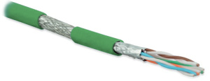 Hyperline SFTP4-C6A-S23-IN-LSZH-GN-500 (500 м) Кабель витая пара, экранированная (S/FTP), категория 6a, 4 пары (23 AWG), одножильный (solid), каждая п