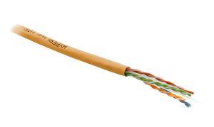 Hyperline UUTP4-C6-S23-IN-PVC-OR-305 (305 м) Кабель витая пара, неэкранированная U/UTP, категория 6, 4 пары (23 AWG), одножильный (solid), с разделите