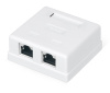 WRline WR-WS-8P8C-C5E-SH-2 Розетка компьютерная RJ-45, категория 5e, экранированная, двойная, внешняя, Dual IDC, цвет белый