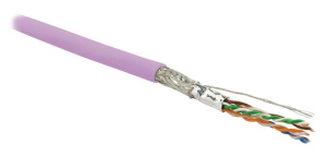 Hyperline SFUTP4-C6-P26-IN-LSZH-PK-500 (500 м) Кабель витая пара, экранированная SF/UTP, категория 6, 4 пары (26 AWG), многожильный (patch), экран - ф