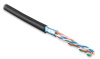 Hyperline FUTP4-C5E-S22-OUT-PE-BK (куски) Кабель витая пара, экранированная F/UTP, категория 5e, 4 пары(22 AWG), одножильный(solid), экран-фольга,внеш