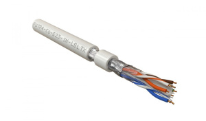 Hyperline FUTP4-C6-S23-IN-LSLTX-WH-305 (305 м) Кабель витая пара F/UTP, категория 6, 4 пары (23 AWG), одножильный (solid), экран - фольга, нг(А)-LSLTx