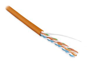 Hyperline UUTP4-C5E-S24-IN-LSZH-OR-100 (100 м) Кабель витая пара, неэкран. U/UTP, категория 5e, 4 пары (24 AWG), одножильный (solid), LSZH, нг(А)-HF, 