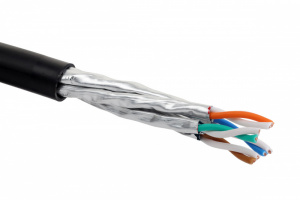 Кабель кат. 6A, U/FTP, 4 пары, LSZH нг(A)-HFLTx, индивид. экран.пары, внешн/внутр, черный, 500 м