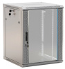 Hyperline TWB-0966-GP-RAL7035 Шкаф настенный 19-дюймовый (19"), 9U, 500x600х600мм, стеклянная дверь с перфорацией по бокам, ручка с замком, цвет серый