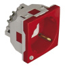 Розетка 2к+З с ключом и сигнальной лампой (45х45) , красная (45137 SVM)