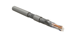 Hyperline ISFUTP4-C6-P24/7-PU-GY (500 м) Кабель для сетей Industrial Ethernet, категория 6, 4x2x24 AWG (7х0.20 мм), многопроволочные жилы (patch), SF/