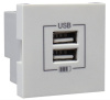 Розетка USB двойная, зарядная, белая (45439 SBR)
