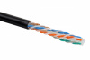 Кабель Industrial водостойкий кат. 6, U/UTP 4 пары solid, PE, –60 °C, черный, катушка 500 м