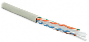 Hyperline UUTP4-C6-S23-IN-LSZH-GY-100 (100 м) Кабель витая пара U/UTP, категория 6, 4 пары (23 AWG), одножильный (solid), с разделителем, LSZH, нг(А)-