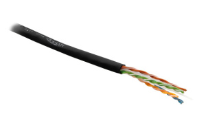 Hyperline UUTP4-C6-S23-IN-PVC-BK-305 (305 м) Кабель витая пара, неэкранированная U/UTP, категория 6, 4 пары (23 AWG), одножильный (solid), с разделите