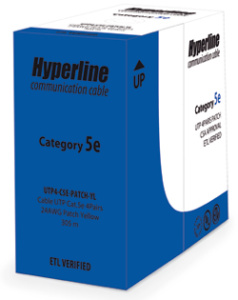 Hyperline UUTP4-C5E-P24-IN-LSZH-BK-305 (305 м) Кабель витая пара, неэкранированная U/UTP, категория 5e, 4 пары (24 AWG), многожильный (patсh), LSZH, н