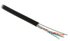 Hyperline UUTP4-C5E-S24-SW-OUT-PE-BK-500 (500 м) Кабель витая пара U/UTP, кат.5e, 4 пары (24 AWG), одножильн. (solid), с металл. тросом, внешний, PE, 
