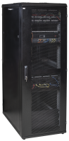 TK Шкаф серверный 19 LINEA S 24U 600х1000мм перфорированные передняя и задняя двери черный (место 1 - 3)