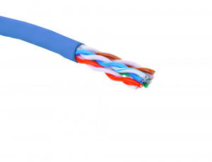 Eurolan Кабель 5е U/UTP, LSZH нг-HFLTxx оболочка, 4 пары 24AWG (0.51мм), коробка 305 м, синий