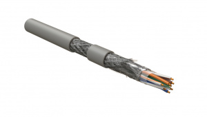 Hyperline ISFUTP4-C5E-P26/7-PU-GY (500 м) Кабель для сетей Industrial Ethernet, категория 5e, 4x2x26 AWG (7х0.16 мм), многопроволочные жилы (patch), S
