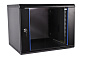 Шкаф телекоммуникационный настенный разборный 15U (600х650) дверь стекло, цвет черный